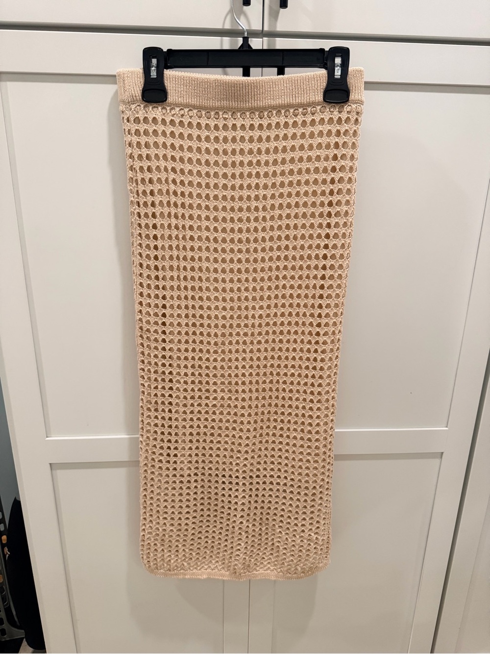 Steve Madden Cream Crochet Open Knit Midi Skirt Size Small